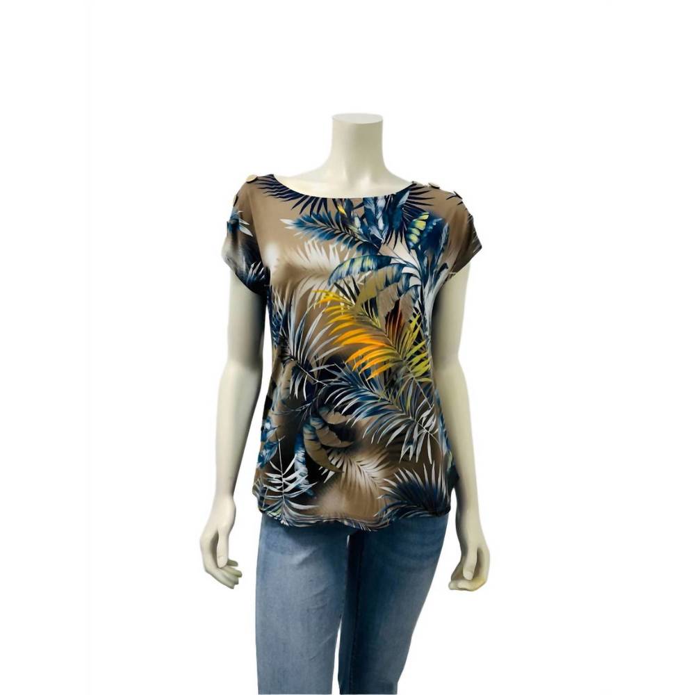 NEW SOFT WORKS women's short sleeve top in tropical print